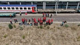 Gebze’de arama kurtarma ekiplerinden tren kazası tatbikatı