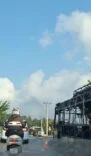 Kocaeli’de yolcu otobüsü alev alev yandı